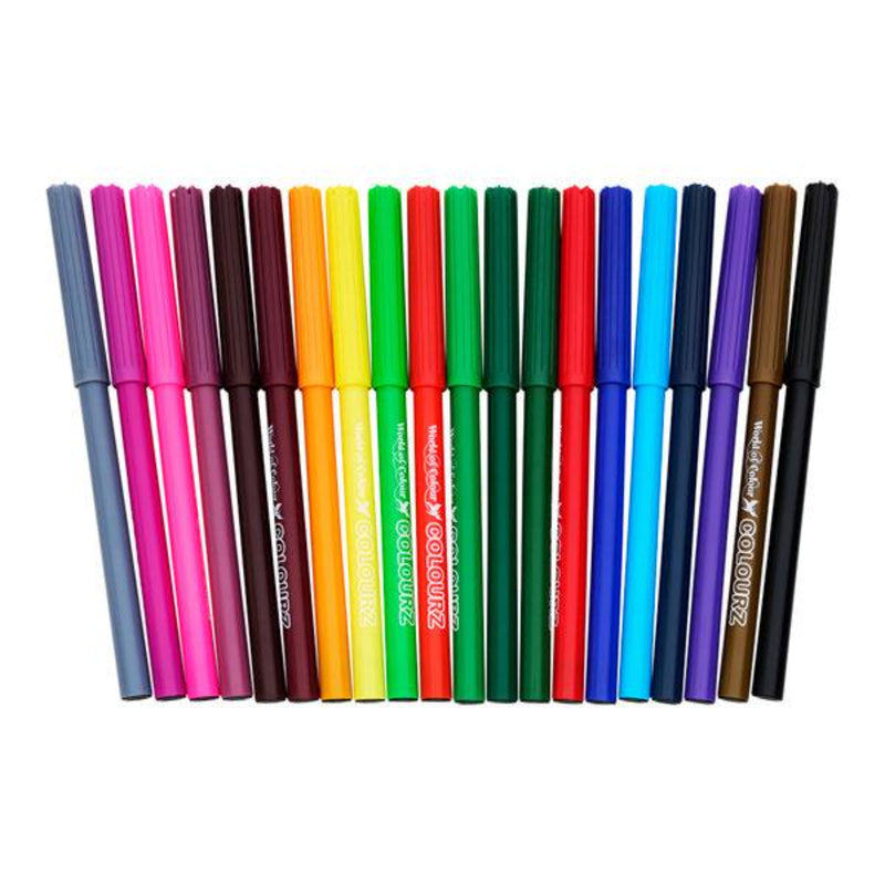 World of Colour Felt Tip Markers - Pack of 20