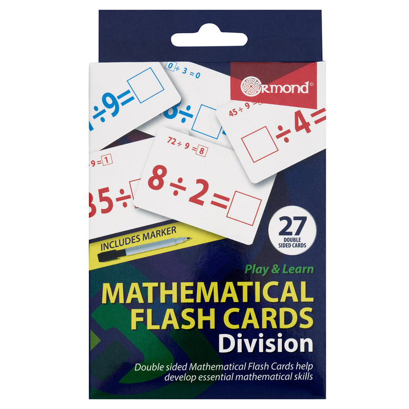 Ormond Mathematical Flash Cards - Division - Pack of 27