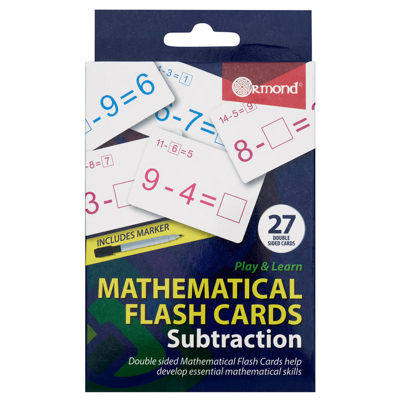 Ormond Mathematical Flash Cards - Substraction - Pack of 27