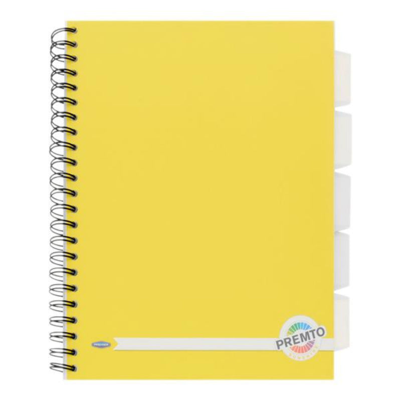 Premto A4 5 Subject Project Book - 250 Pages - Sunshine Yellow