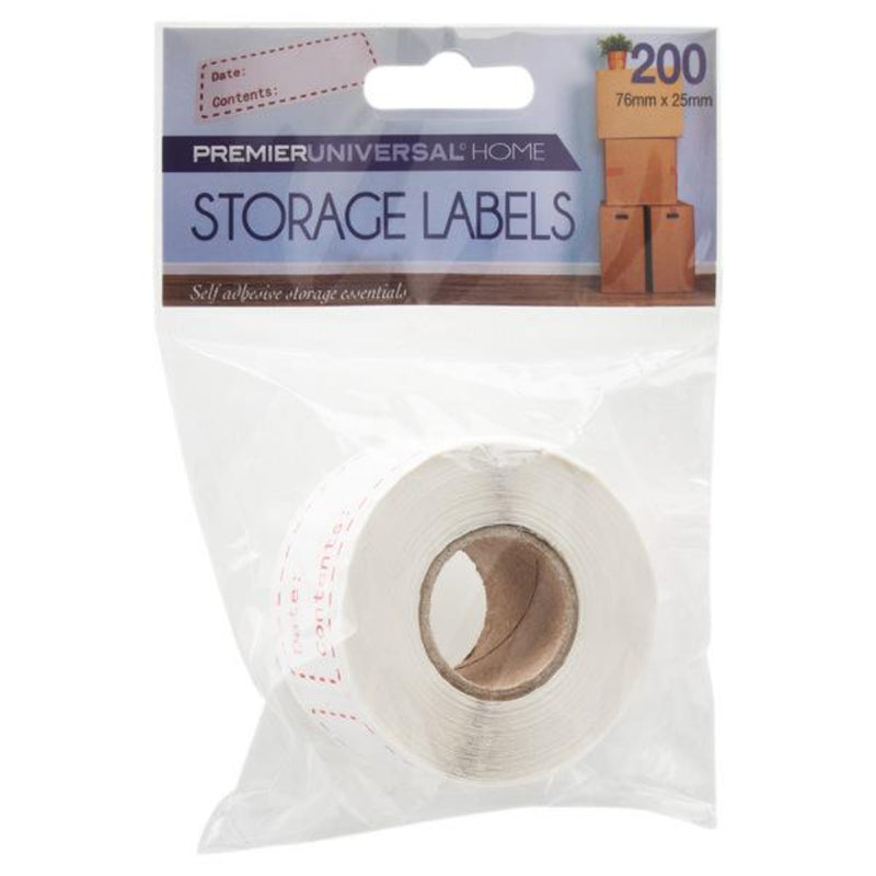 Premier Universal Home Storage Labels Red - 76Mmx25mm 200 pieces