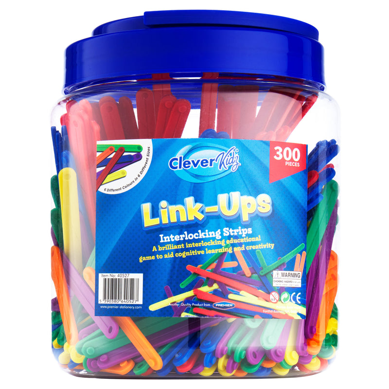 Clever Kidz Link-Ups Interlocking Strips - 300 Pieces