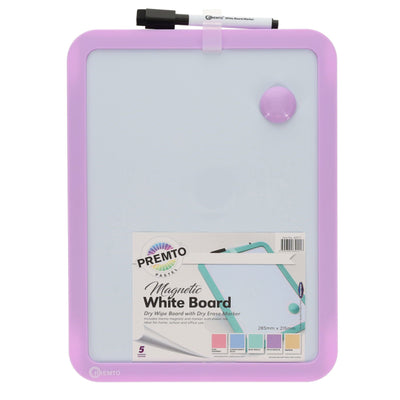 Premto Magnetic White Board With Dry Wipe Marker - Wild Orchid - 285x215mm