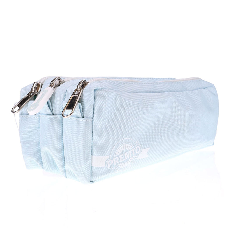 Premto 3 Pocket Pencil Case - Cornflower Blue