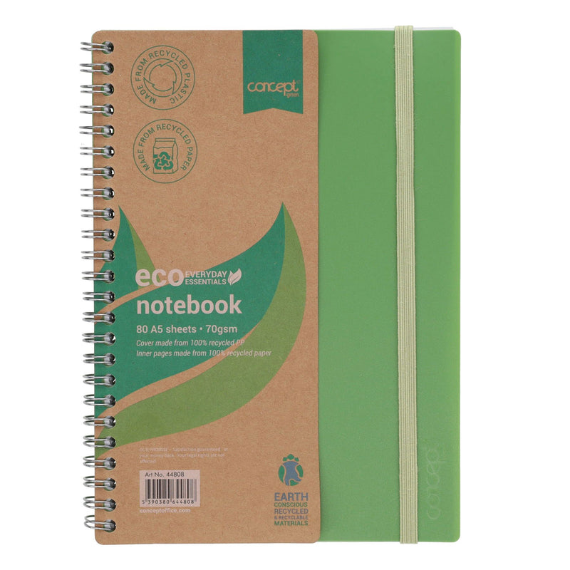 Concept Green A5 Notebook - 80 Sheets - Green