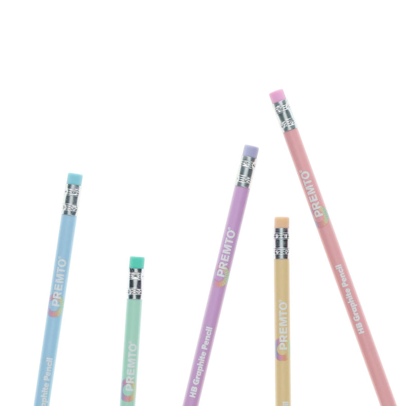 Premto Pastel HB Pencils With Eraser Tip - Pack of 5