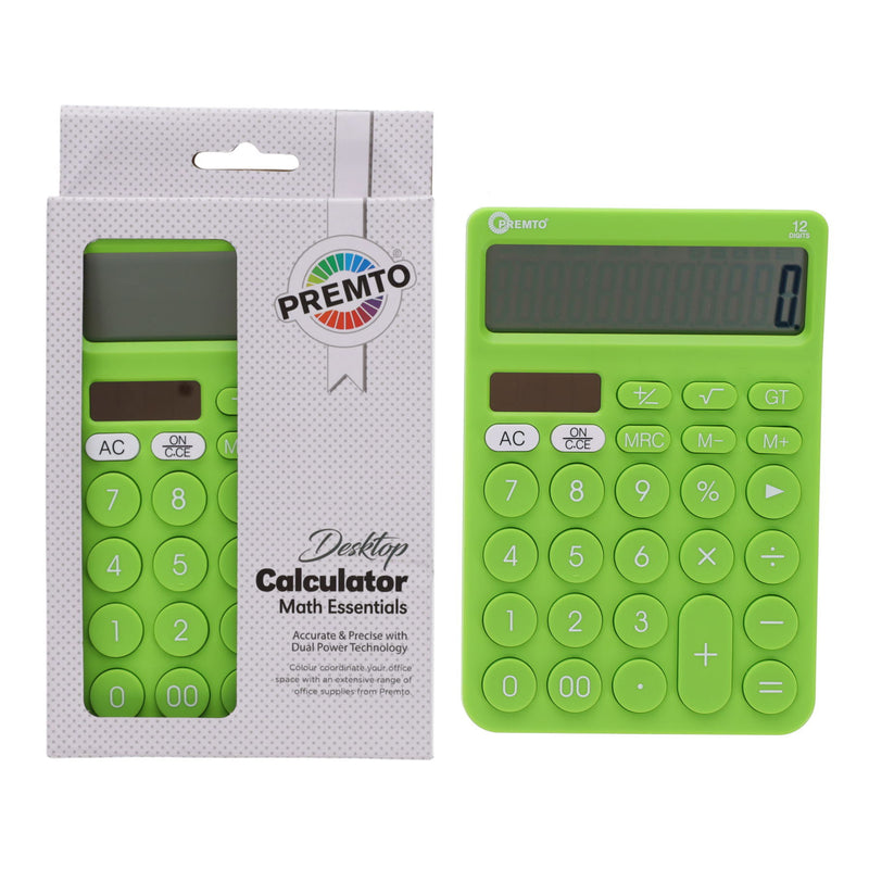 Premto Desktop Calculator - Caterpillar Green