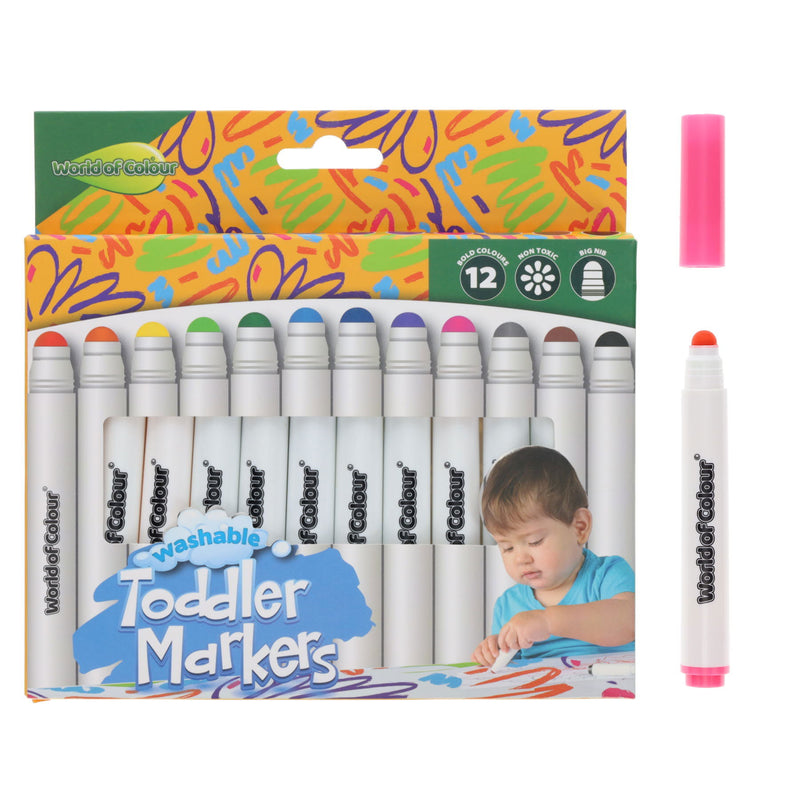 World of Colour Washable Toddler Markers - Pack of 12