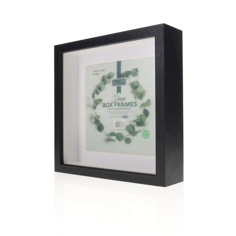 Icon Deep Box Frame - Black - 16cm X 16cm