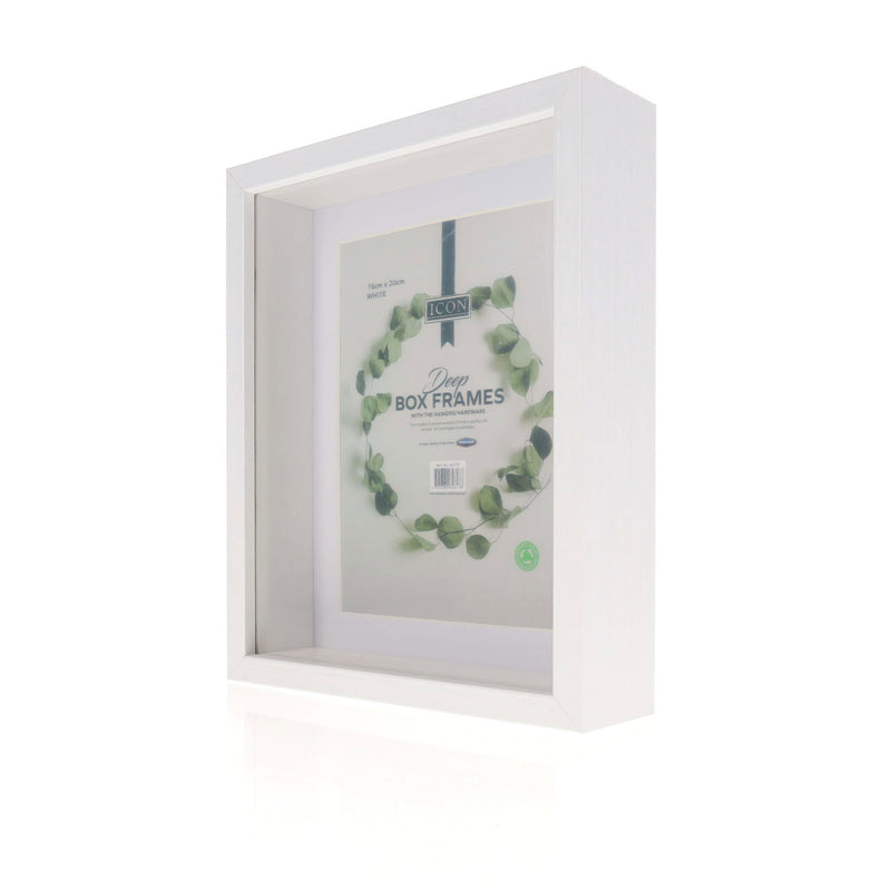 Icon Deep Box Frame - White - 16cm X 20cm