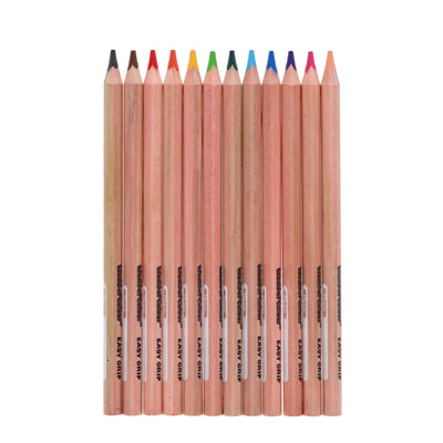 World of Colour Jumbo Triangle Easy Grip Colour Pencils - Pack of 12