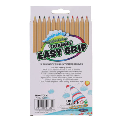 World of Colour Jumbo Triangle Easy Grip Colour Pencils - Pack of 12