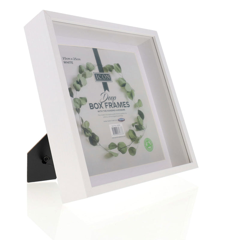 Icon Deep Box Frame - White - 25cm X 25cm