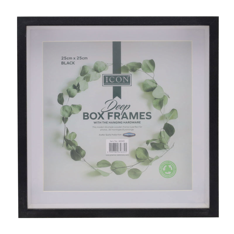 Icon Deep Box Frame - Black - 25cm X 25cm