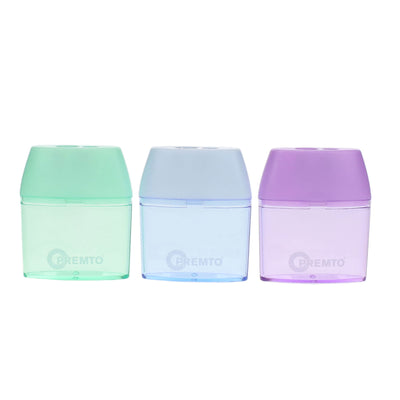 Premto Pastel Twin Hole Pencil Sharpener - Box of 18