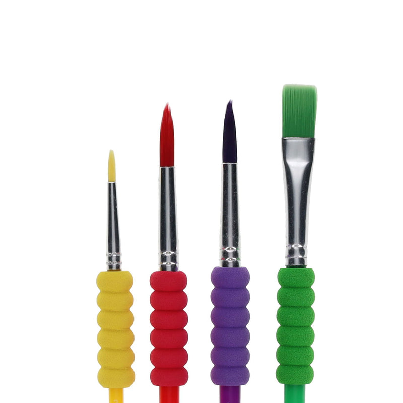 World of Colour Comfort Foam Grip Paint Brushes - Pack of 4