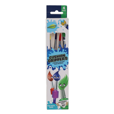 World of Colour Comfort Foam Grip Paint Brushes - Pack of 4