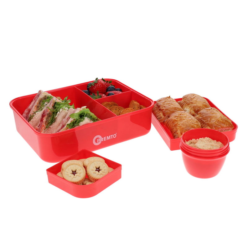 Premto Meal Box With Multicompartments - Ketchup Red