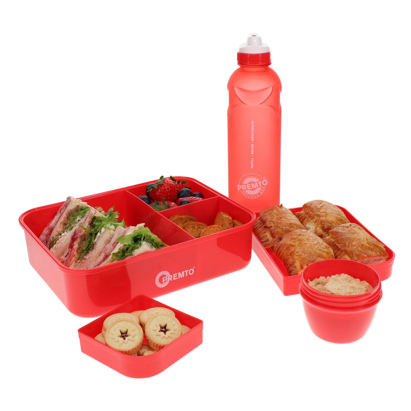 Premto Meal Box With Multicompartments - Ketchup Red