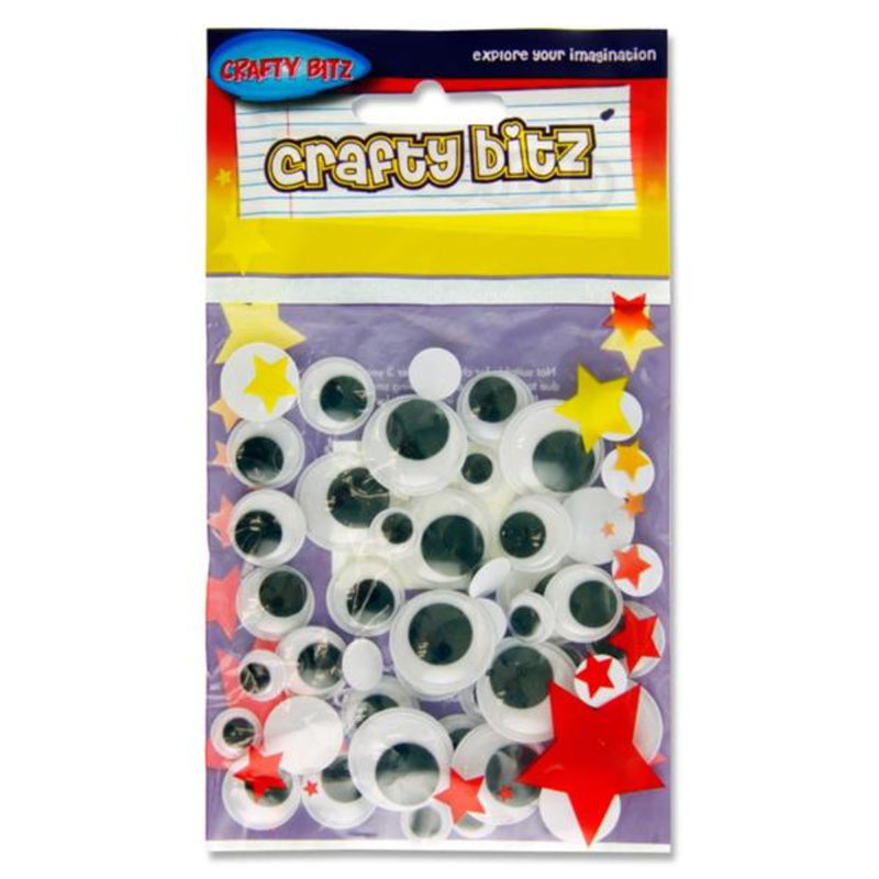 Crafty Bitz Wiggle Googly Eyes - Pack of 50