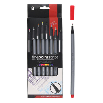 Pro:Scribe Finepoint Script Pens - Pack of 8