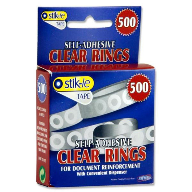Stik-ie Box of 500 Clear Reinforcement Rings