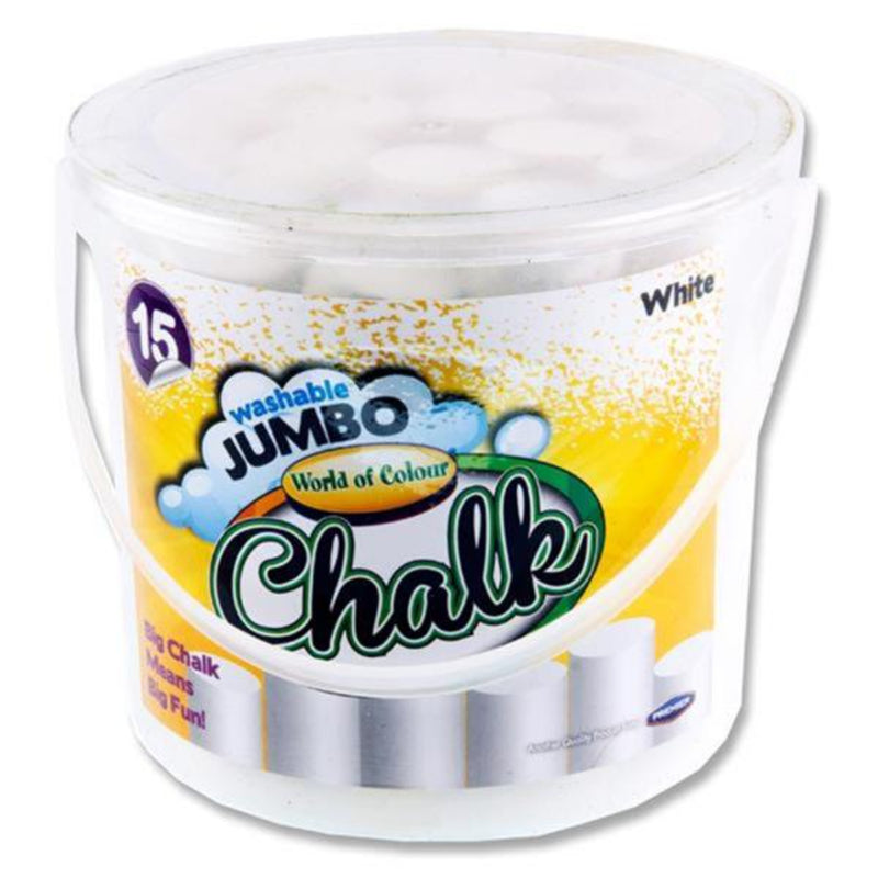 World of Colour Washable Jumbo Sidewalk Chalk - White - Bucket of 15