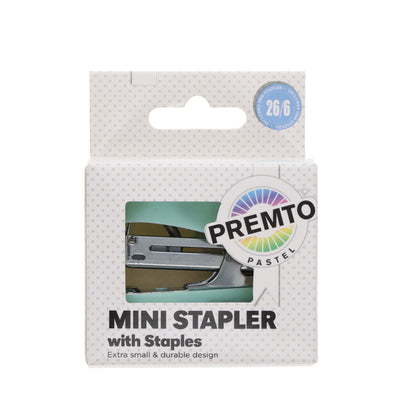 Premto Mini Stapler & 1000 26/6 Staples - Pastel - Mint Magic