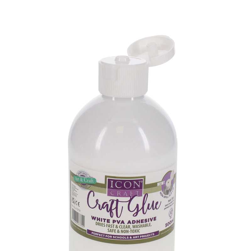 Icon PVA Craft Glue - Fast Drying, Clear & Washable - 500ml Bottle