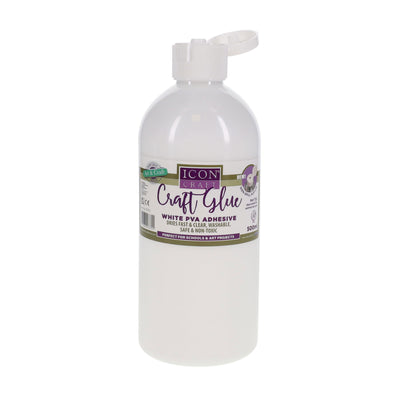 Icon PVA Craft Glue - Fast Drying, Clear & Washable - 500ml Bottle