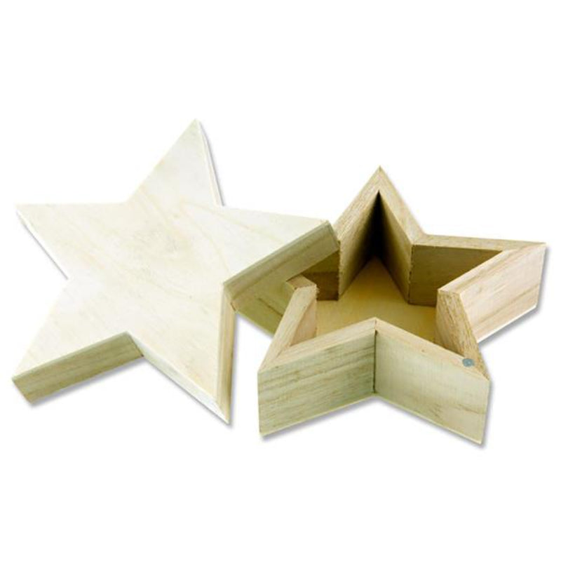 Icon 125x125x53mm Wooden Box - Star Shape