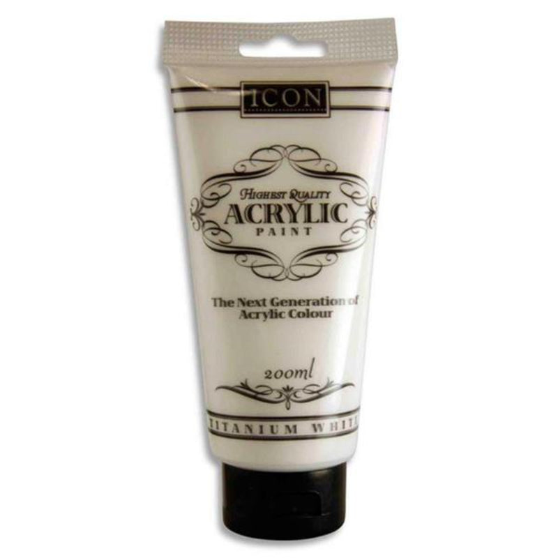 Icon Highest Quality Acrylic Paint - 200 ml - Titanium White