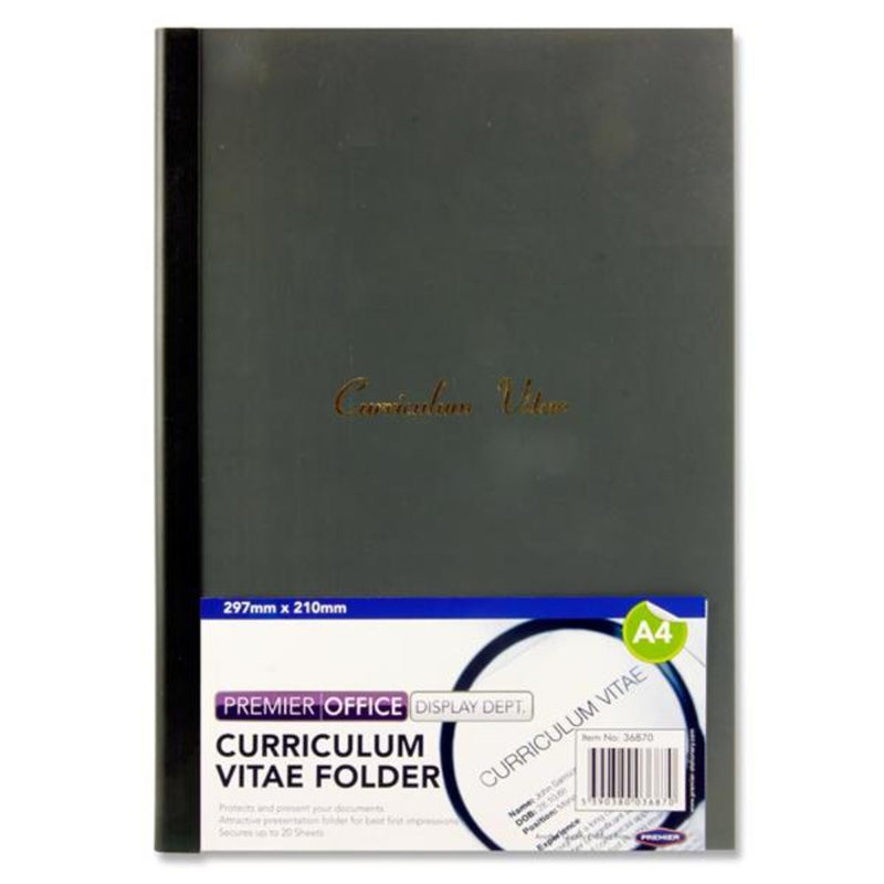Premier Office A4 Curriculum Vitae File Covers - Suitable for CVs - Grey
