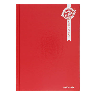 Premto A5 Week To View Academic Diary 2023-2024 - Ketchup Red