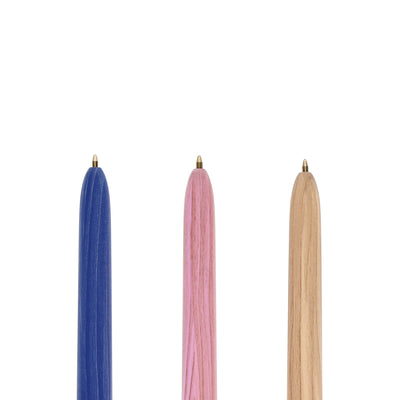 BIC 4 Colour Ballpoint Pens Wood Effect - Pack of 3
