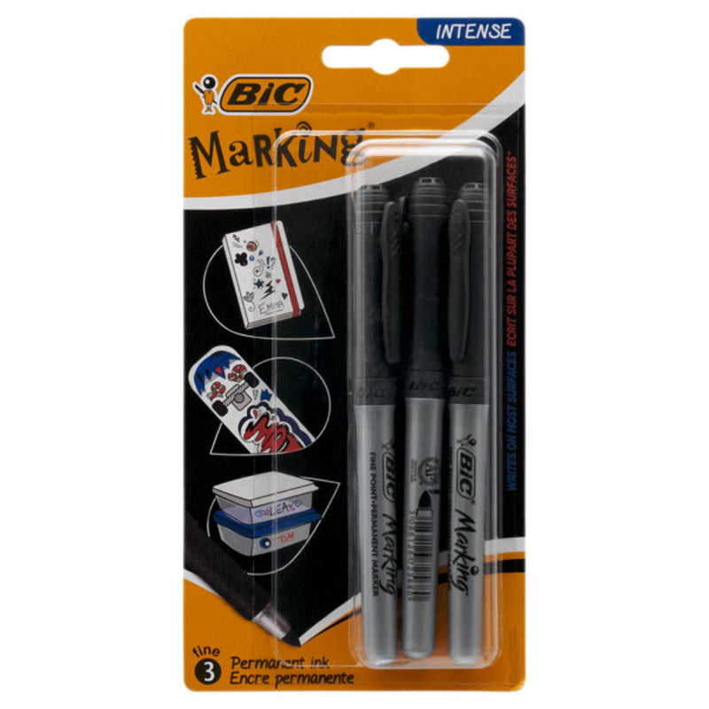 BIC Intensity Pocket Marker Black - Pack of 3