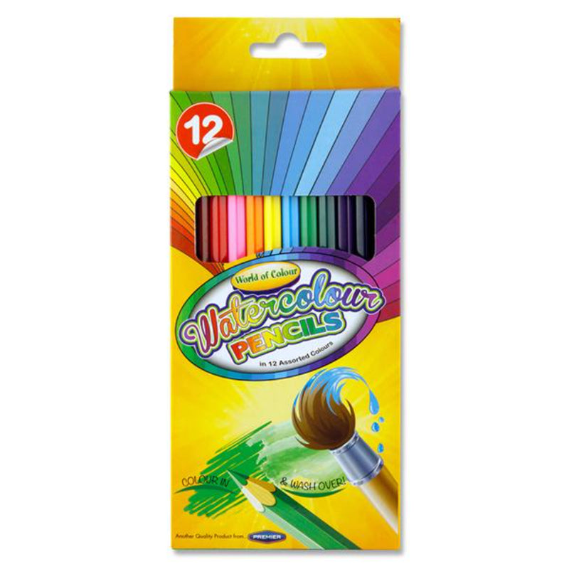 World of Colour Box of 12 Watercolour Colouring Pencils