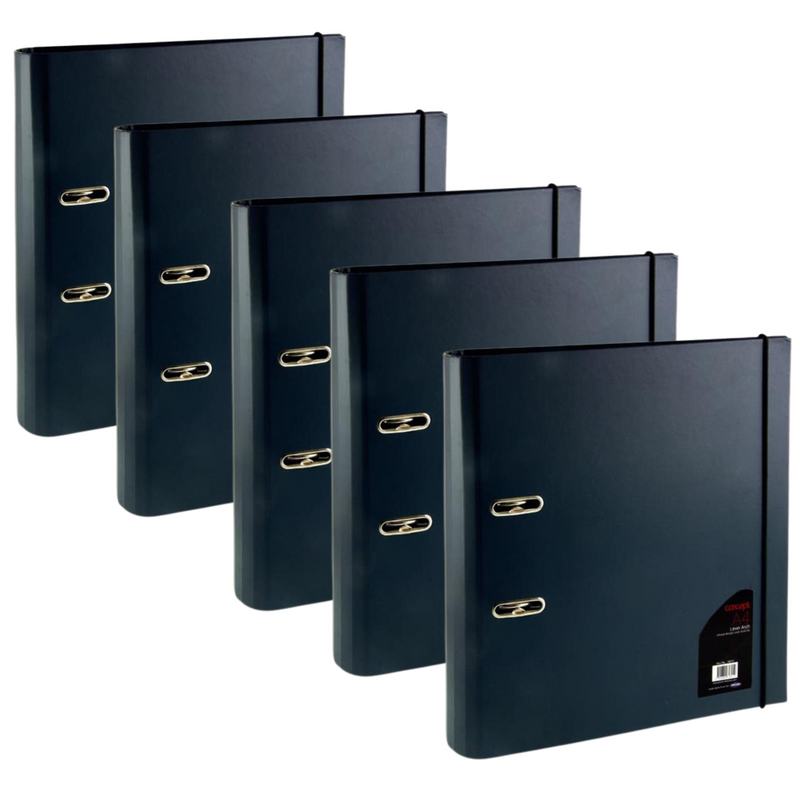 Concept Multipack | A4 Lever Arch File Black - Pack of 5