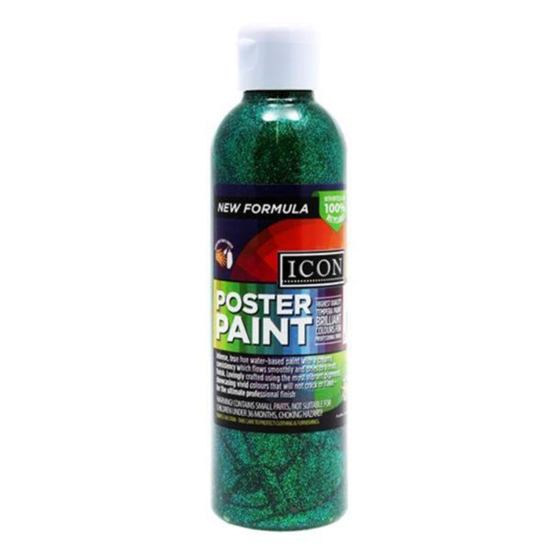 Icon Glitter Poster Paint - 300ml - Green