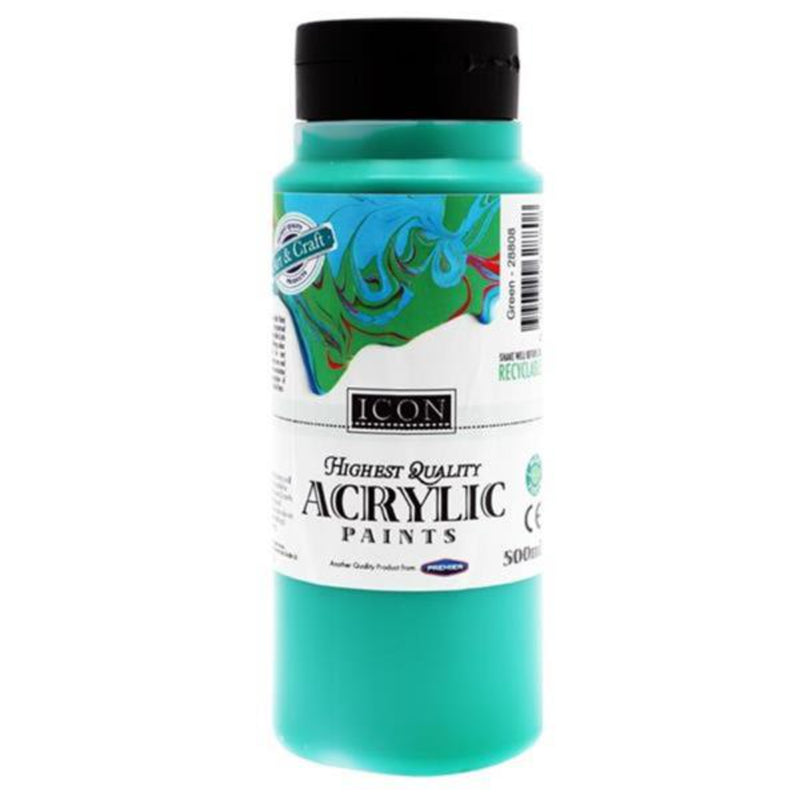 Icon Highest Quality Acrylic Paint - 500ml - Green