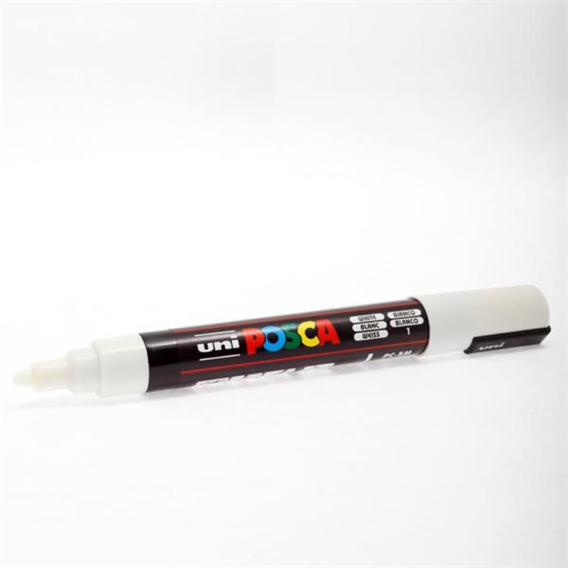 Uni Posca PC-5M Medium Line Bullet Tip Permanent Marker - White