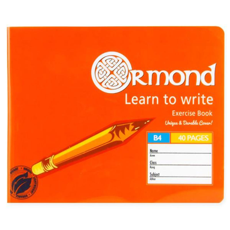 Ormond B4 Durable Cover Learn to Write Exercise Book - 40 Pages