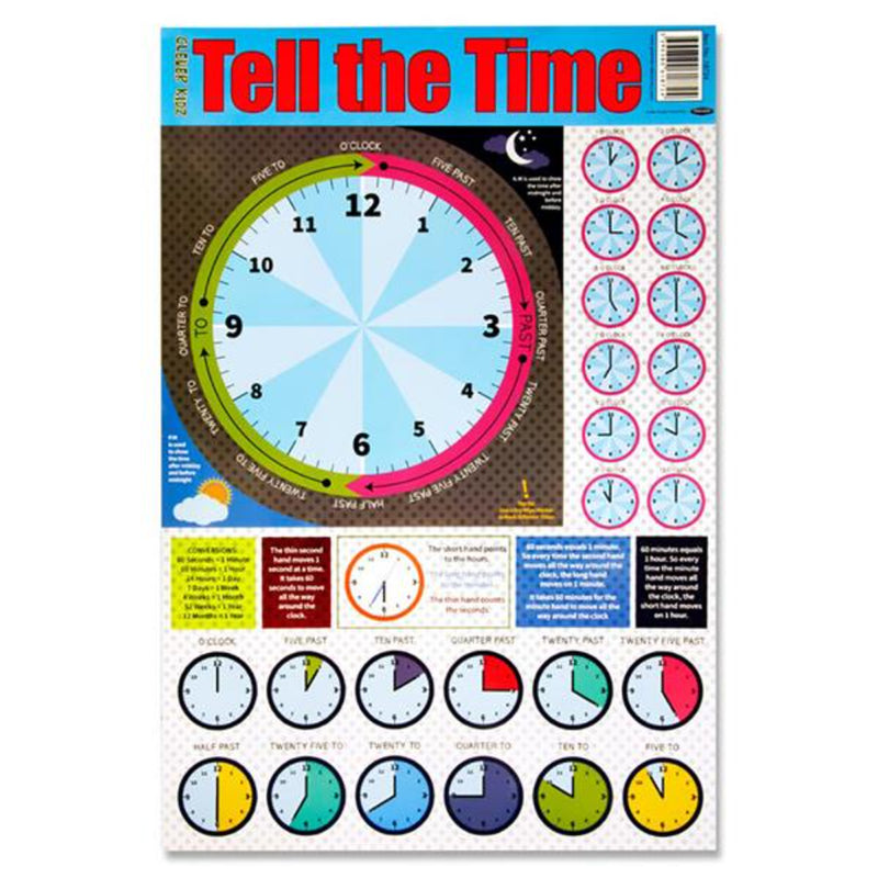Clever Kidz Wall Chart - Tell the Time