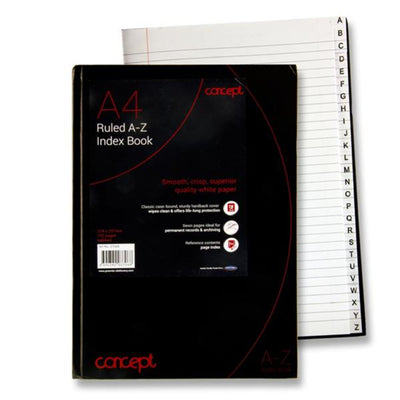 Concept A4 A-Z Index Book - 192 Pages