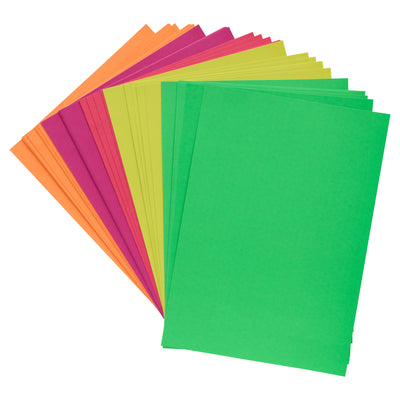 Premier A4 Activity Card - 160gsm - Fluorescent Rainbow - 40 Sheets