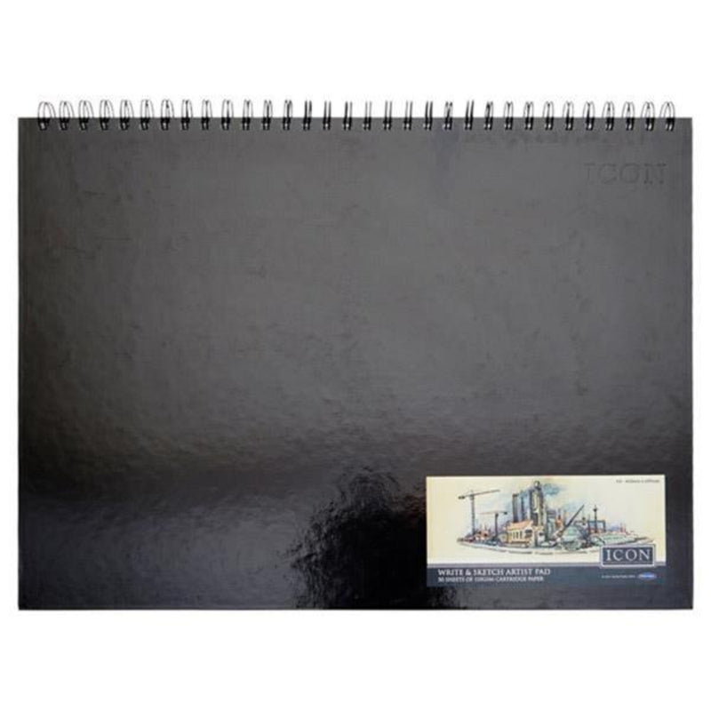 Icon A3 Wiro Hardcover Sketch Pad - 135gsm - 50 Sheets