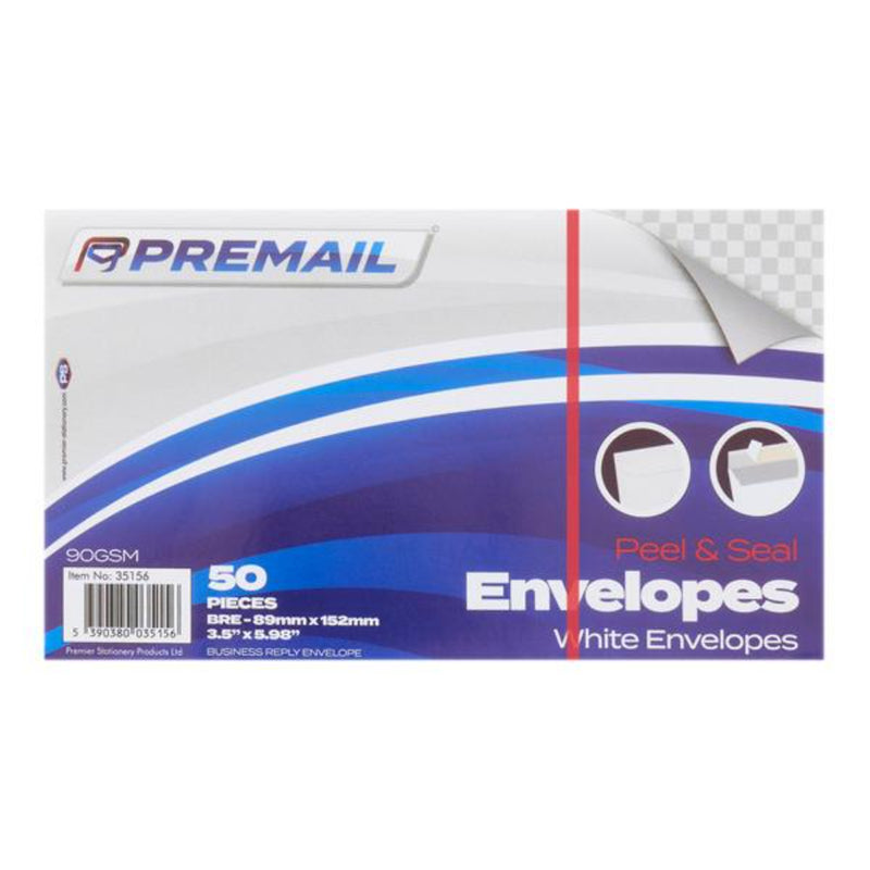 Premail BRE Peel & Seal Envelopes - White - Pack of 50
