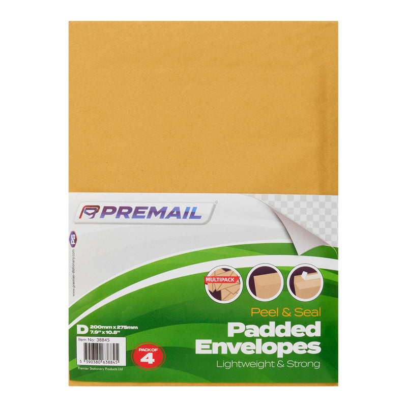 Size D Padded Envelopes - Pack of 4