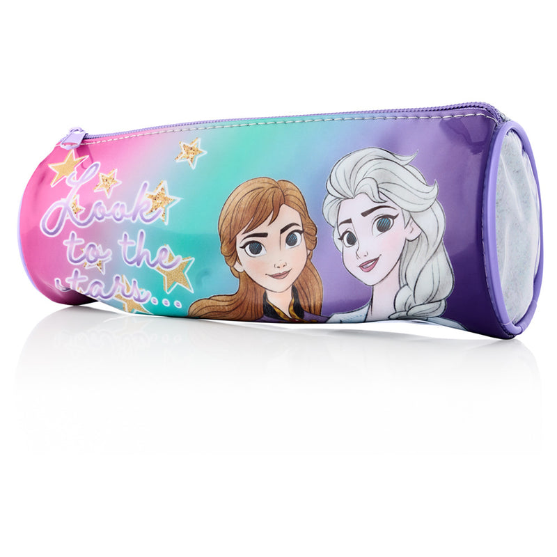 Disney Frozen Round Glitter Pencil Case - Elsa And Anna