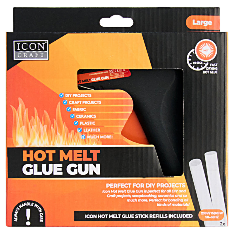 Icon Hot Melt Large Glue Gun - Black